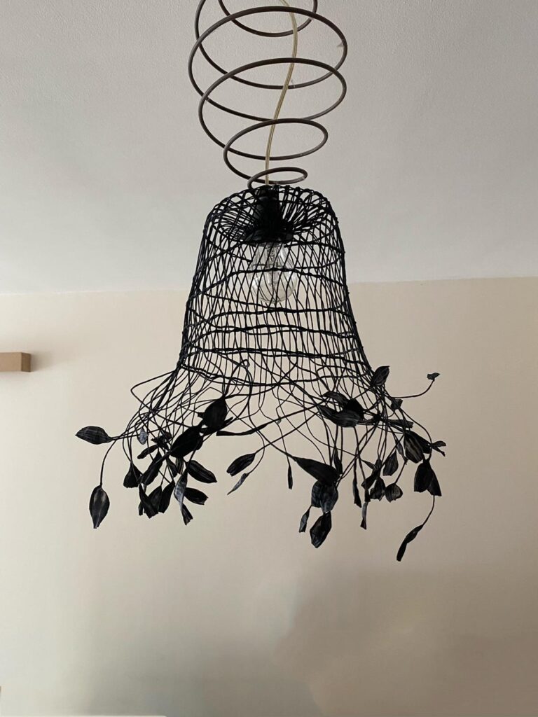 Luminaire fil de papier noir